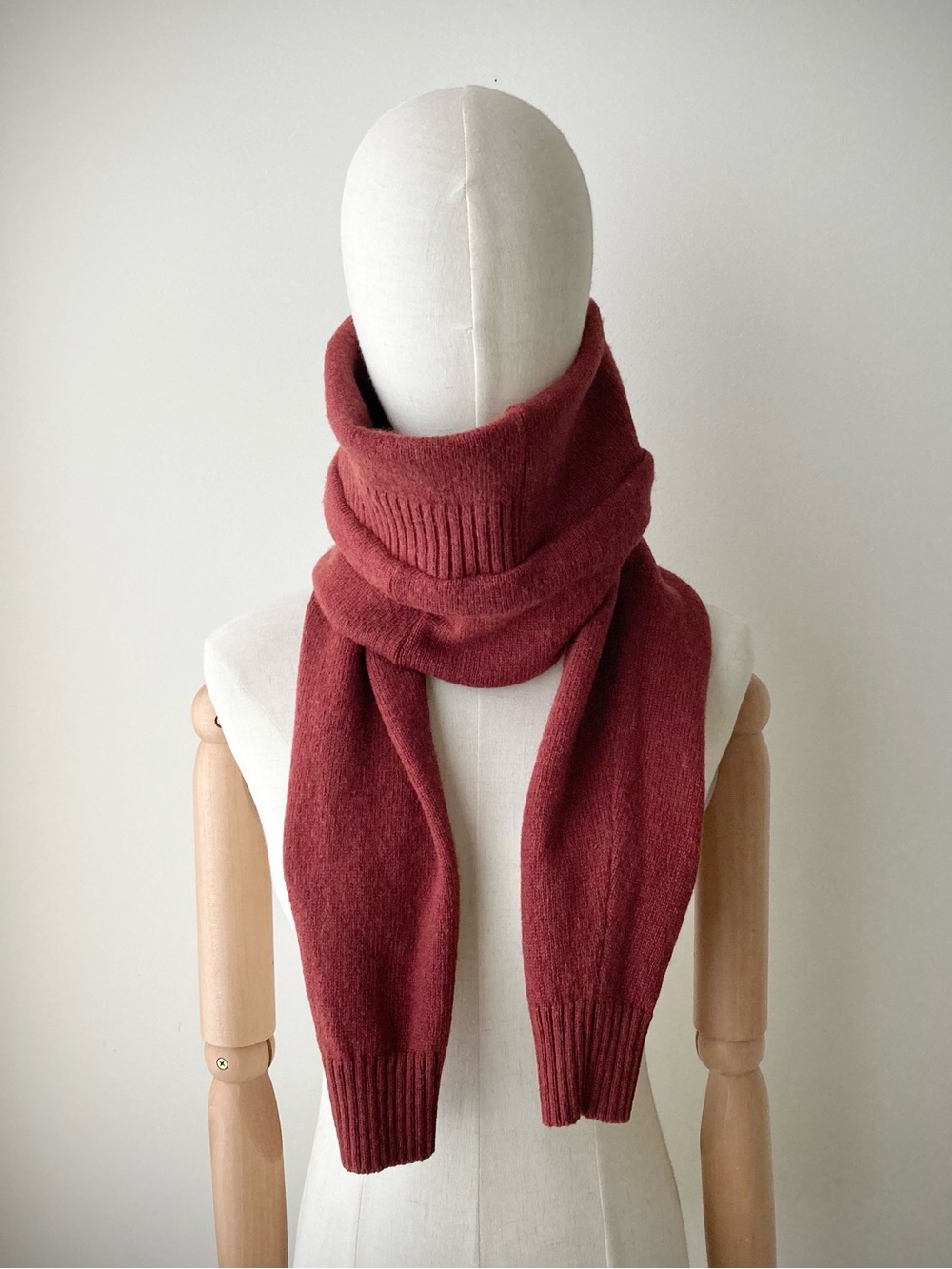 joodito 100% wool sweater wrap scarf preppy neck warmer shawl cowl burgundy red